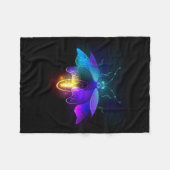 Neon vuurvlieg op zwart fleece deken (Voorkant (Horizontaal))