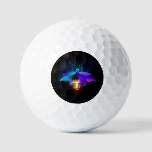 Neon vuurvlieg op zwart golfballen