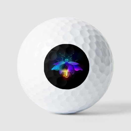 Neon vuurvlieg op zwart golfballen (Voorkant)