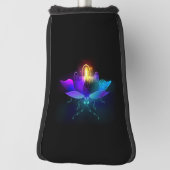 Neon vuurvlieg op zwart golfheadcover (Draai 90)