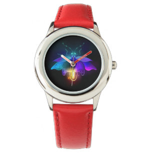 Neon vuurvlieg op zwart horloge
