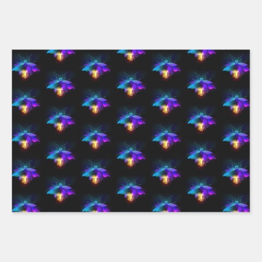 Neon vuurvlieg op zwart inpakpapier vel (Voorkant)