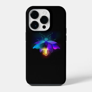 Neon vuurvlieg op zwart iPhone 14 plus hoesje