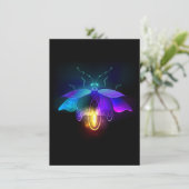 Neon vuurvlieg op zwart kaart (Staand voorkant)