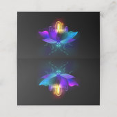 Neon vuurvlieg op zwart klantenkaartje (Buitenkant ongevouwen)