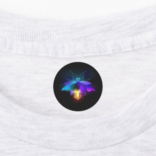 Neon vuurvlieg op zwart labels (Aangebracht)