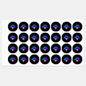 Neon vuurvlieg op zwart labels (Vel)