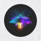Neon vuurvlieg op zwart labels (Design 2)
