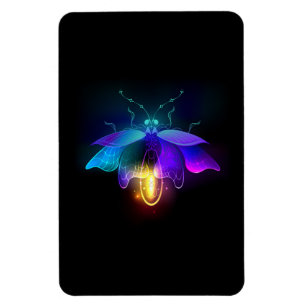 Neon vuurvlieg op zwart magneet