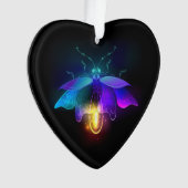 Neon vuurvlieg op zwart ornament (voorkant)