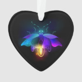 Neon vuurvlieg op zwart ornament (achterkant)