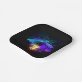 Neon vuurvlieg op zwart papieren bordje (Gebogen)