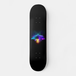 Neon vuurvlieg op zwart persoonlijk skateboard