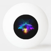 Neon vuurvlieg op zwart pingpongbal (Achterkant)