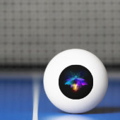 Neon vuurvlieg op zwart pingpongbal (Net)