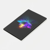 Neon vuurvlieg op zwart post-it® notes (Schuin)