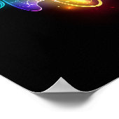 Neon vuurvlieg op zwart poster (Hoek)