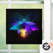 Neon vuurvlieg op zwart raamsticker (Huis)