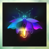 Neon vuurvlieg op zwart raamsticker (Vel 3)