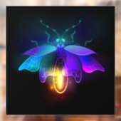 Neon vuurvlieg op zwart raamsticker (Vel 2)