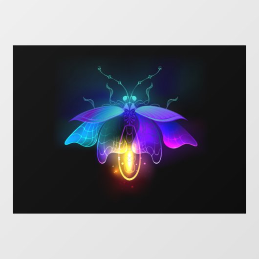 Neon vuurvlieg op zwart raamsticker (Vel)