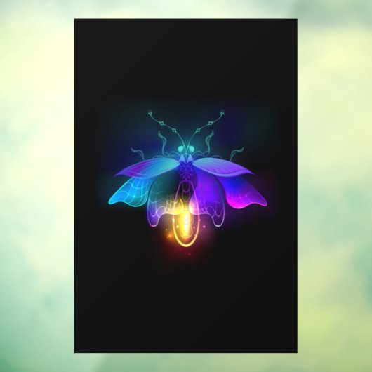 Neon vuurvlieg op zwart raamsticker (Vel 3)