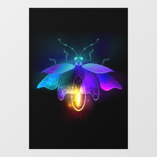 Neon vuurvlieg op zwart raamsticker (Vel)