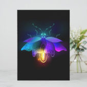 Neon vuurvlieg op zwart save the date (Staand voorkant)