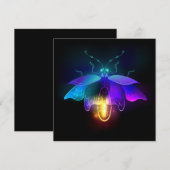 Neon vuurvlieg op zwart save the date (Voorkant / Achterkant)
