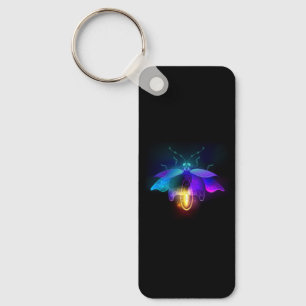 Neon vuurvlieg op zwart sleutelhanger