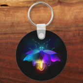 Neon vuurvlieg op zwart sleutelhanger (Achterkant)