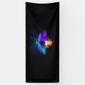 Neon vuurvlieg op zwart spandoek (Verticaal)