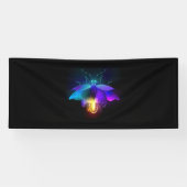 Neon vuurvlieg op zwart spandoek (Horizontaal)