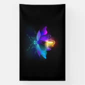 Neon vuurvlieg op zwart spandoek (Verticaal)