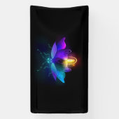 Neon vuurvlieg op zwart spandoek (Verticaal)
