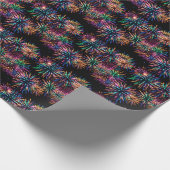 Neon Vuurwerk Cadeaupapier (Hoek)