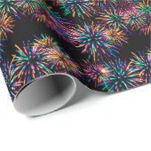 Neon Vuurwerk Cadeaupapier (Rol Hoek)