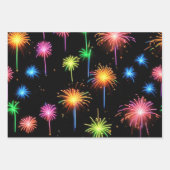 Neon vuurwerk op zwart inpakpapier vel (Voorkant 2)