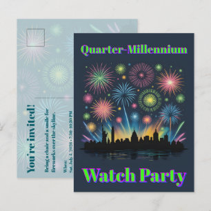 Neon-Vuurwerk Uitnodiging • 1776–2026 Viering