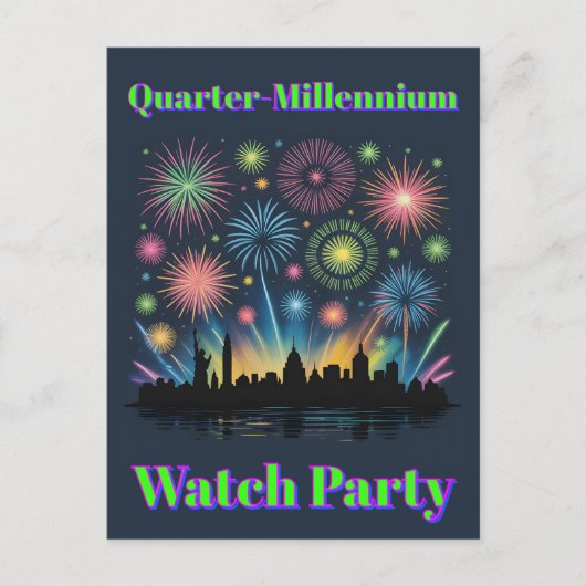 Neon Vuurwerk Uitnodiging • 1776–2026 Viering (Voorkant)