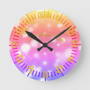 NEON Wall Clock PINK PAARS gepersonaliseerd Ronde Klok