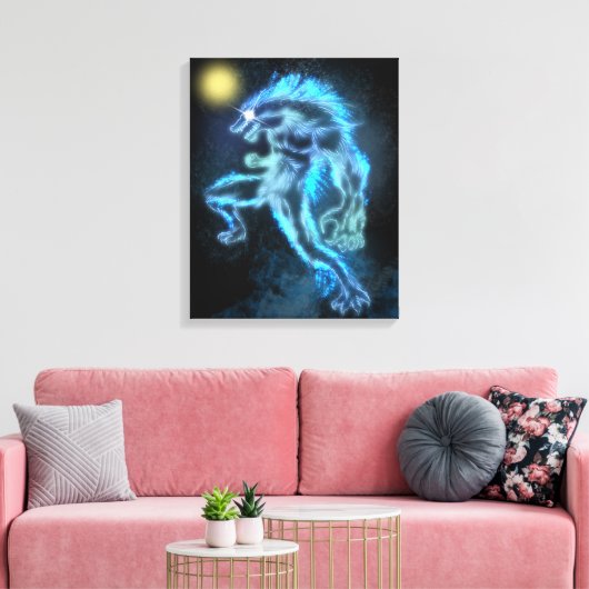 Neon Warewolf Canvas Afdruk (Insitu (Woonkamer))