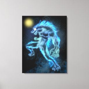 Neon Warewolf Canvas Afdruk