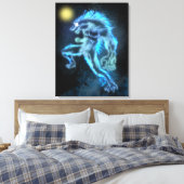 Neon Warewolf Canvas Afdruk (Insitu (Slaapkamer))