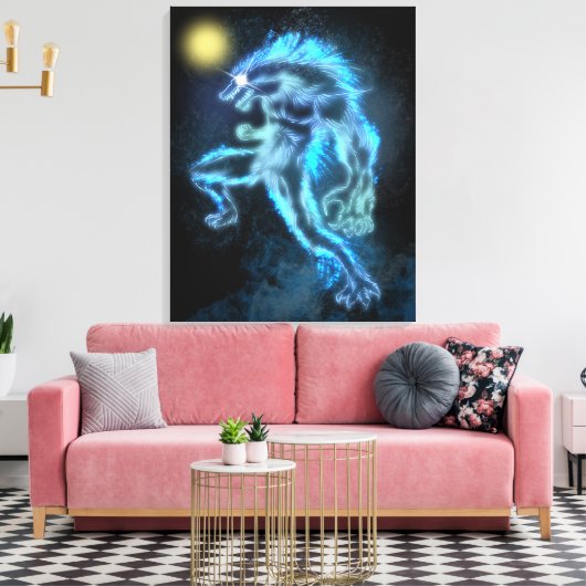 Neon Warewolf Canvas Afdruk (Insitu (Woonkamer))