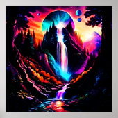Neon Waterfall Poster (Voorkant)