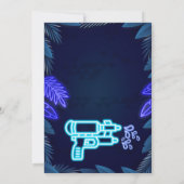 Neon Watergun Party Uitnodiging Zomer (Achterkant)