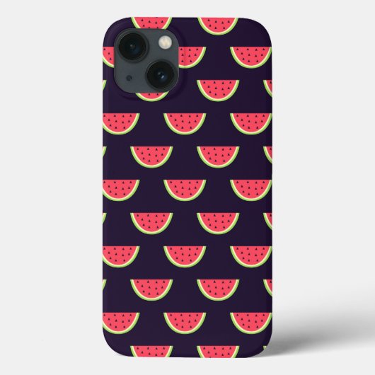 Neon Watermelon op het Paarse Patroon Case-Mate iPhone Case (Achterkant)