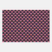 Neon Watermelon op het Paarse Patroon Inpakpapier Vel (Voorkant)