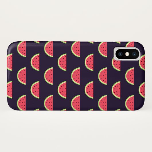 Neon Watermelon op Paars Patroon Case-Mate iPhone Case (Achterkant (horizontaal))